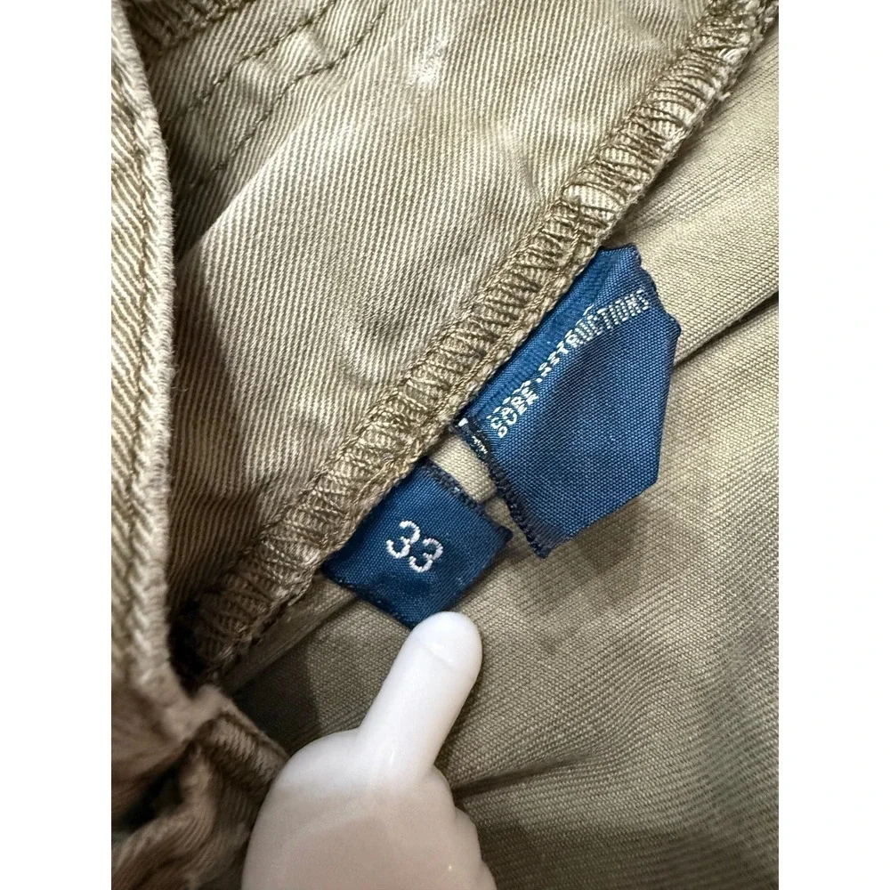Polo Ralph Lauren Classic 67 Chino Cargo Short Mens 33 Tan Cotton Grunge Utility